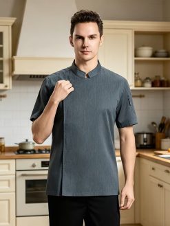 Men’s Breathable Short-Sleeve Chef Shirt